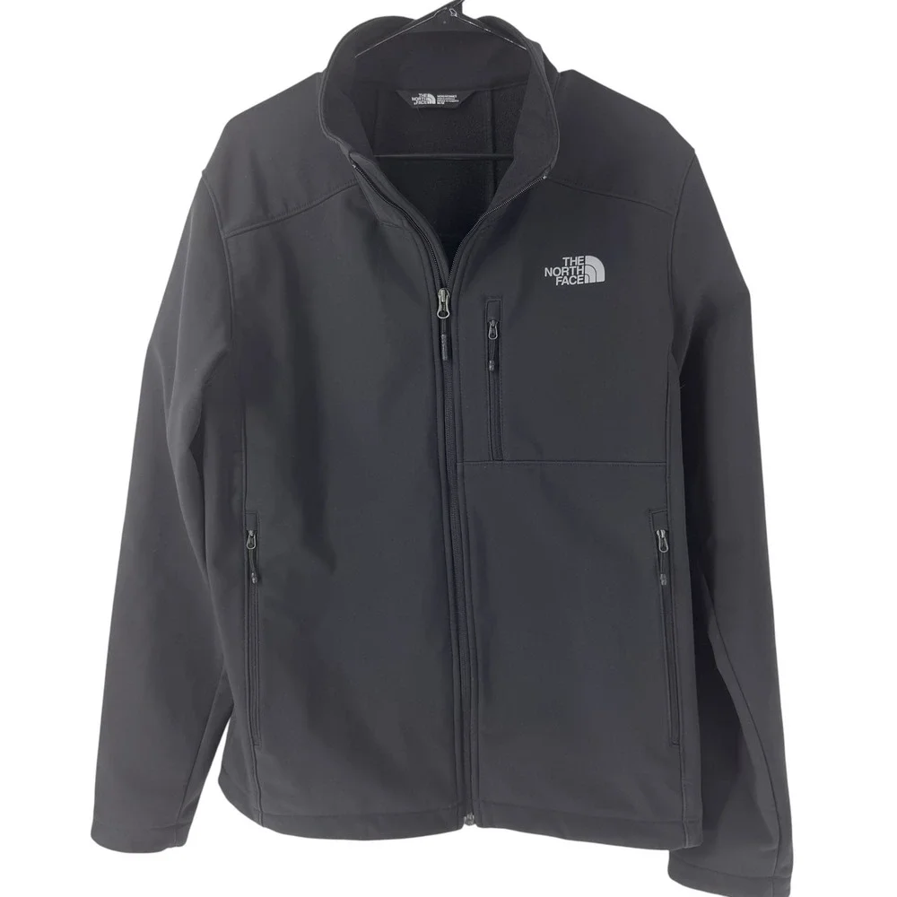 The North Face Apex Bionic Mens Black Softshell Windproof Fleece Jacket Size M